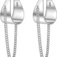 Chunky Hoop Earrings with Chain