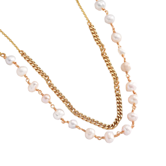 Pearl Gold Layered Necklace