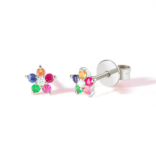 Gemma Silver Colorful Earrings