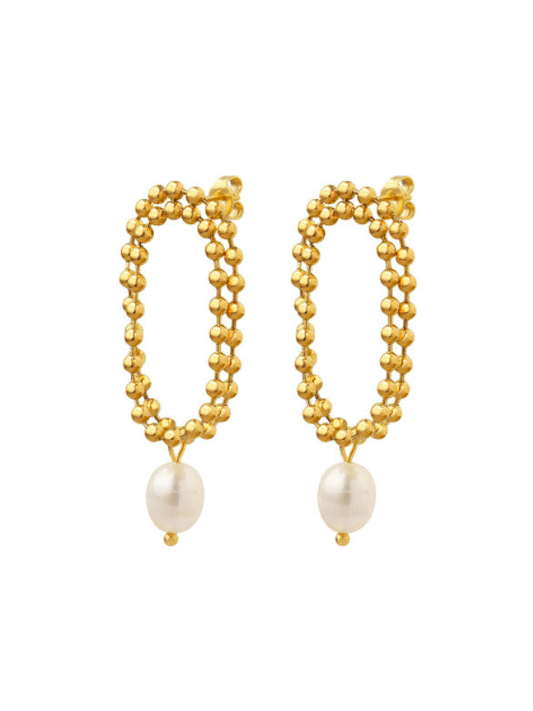 Anabella Long Pearl Earrings