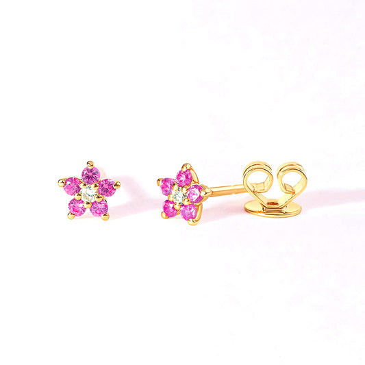 Little Pink Flower Stud Earrings