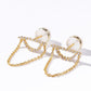 Rhinestone Chain Stud Earrings
