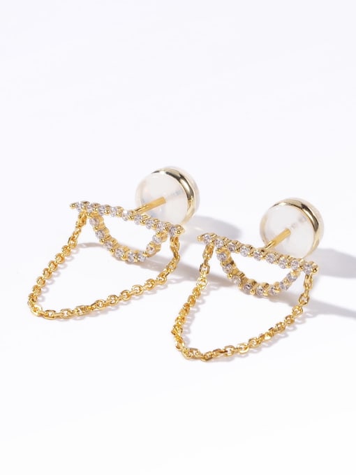 Rhinestone Chain Stud Earrings